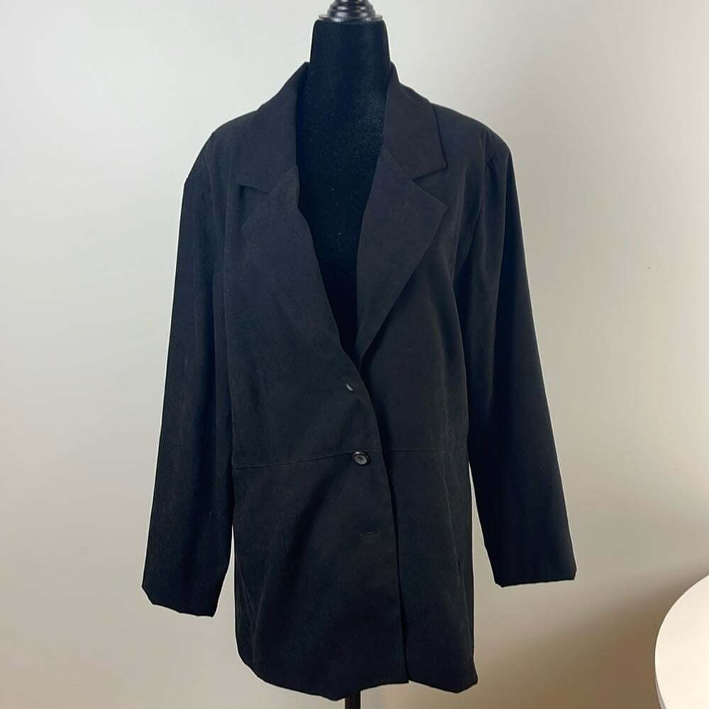 Mulberry Blazer Black Faux Suede Size 12